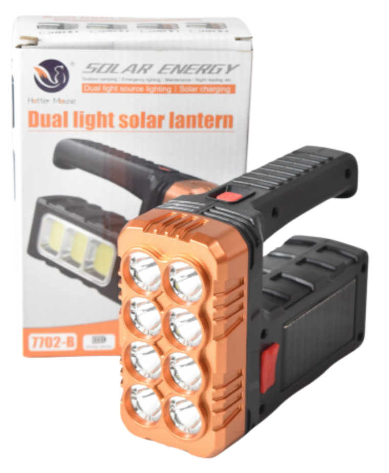 Lanterna de mana solara 7702 B cu Led SMD si incarcare USB